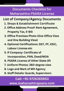 Document Requirements for PSARA License