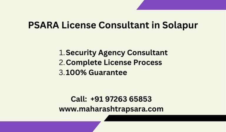 PSARA License Consultant in Solapur